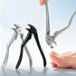 2Pcs Long Handled Curved Head Toe Nail Clipper-Black and Silver