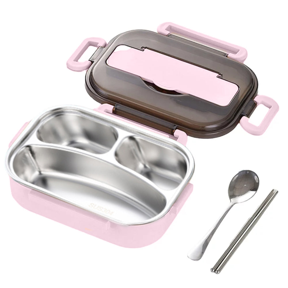 304 Stainless Steel Insulated Bento Lunch Box with 3-Compartments
