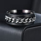Fidget Rings Anxiety Spinner Rings Stainless Steel Chain Rings-Silver