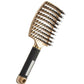 Detangle Nylon Boar Bristle Brush Head Scalp Massage Comb For Fine Hair