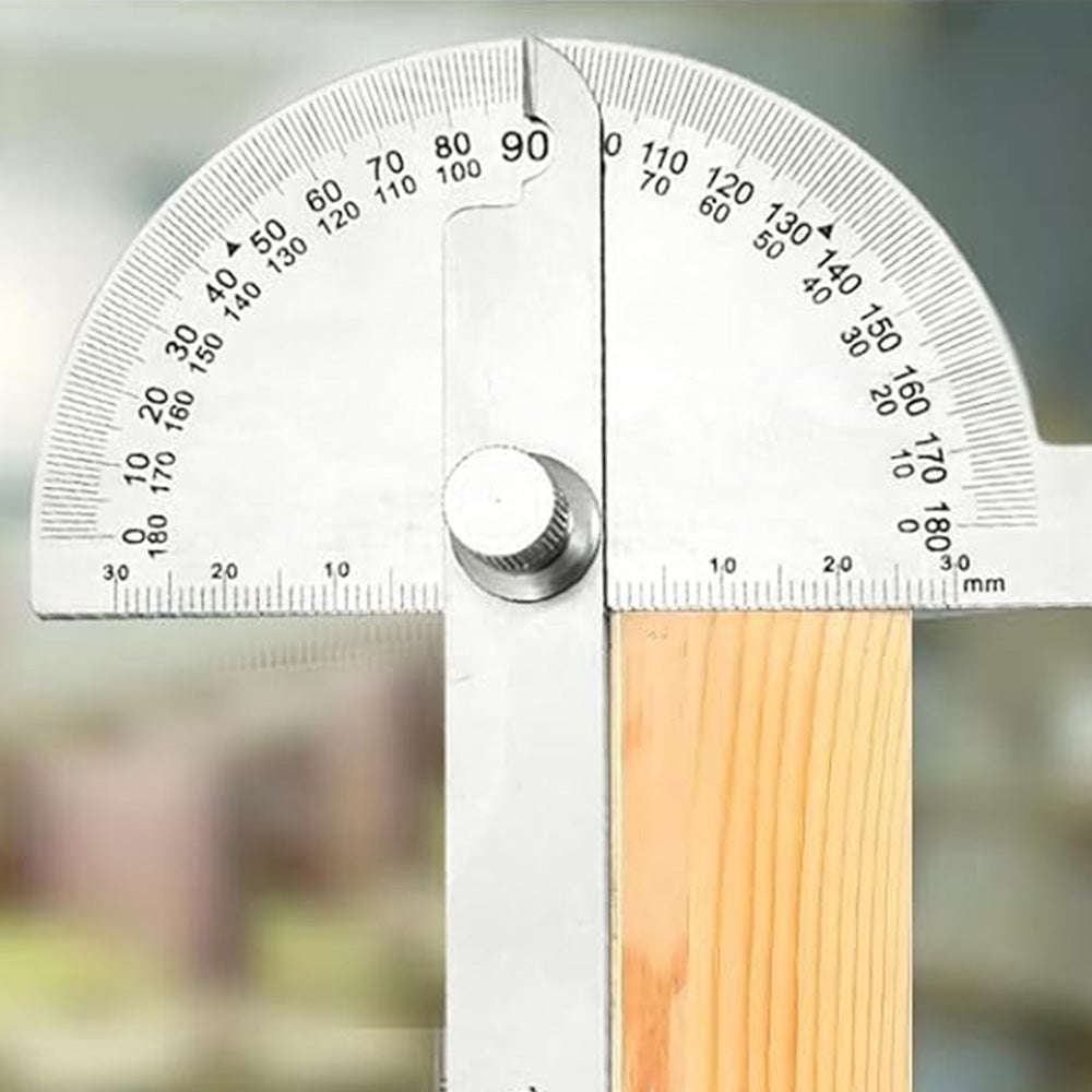 Stainless Steel Angle Protractor 0-180 Degree Gauge for Woodworking DIY Measuring Tool