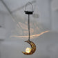 Hanging Solar Lights Outdoor Sun Moon Cracked Glass Lantern for Garden Patio Decor