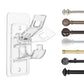 Curtain Rod Brackets Self Adhesive No Drill Transparent Invisible Holders for Curtains Towels