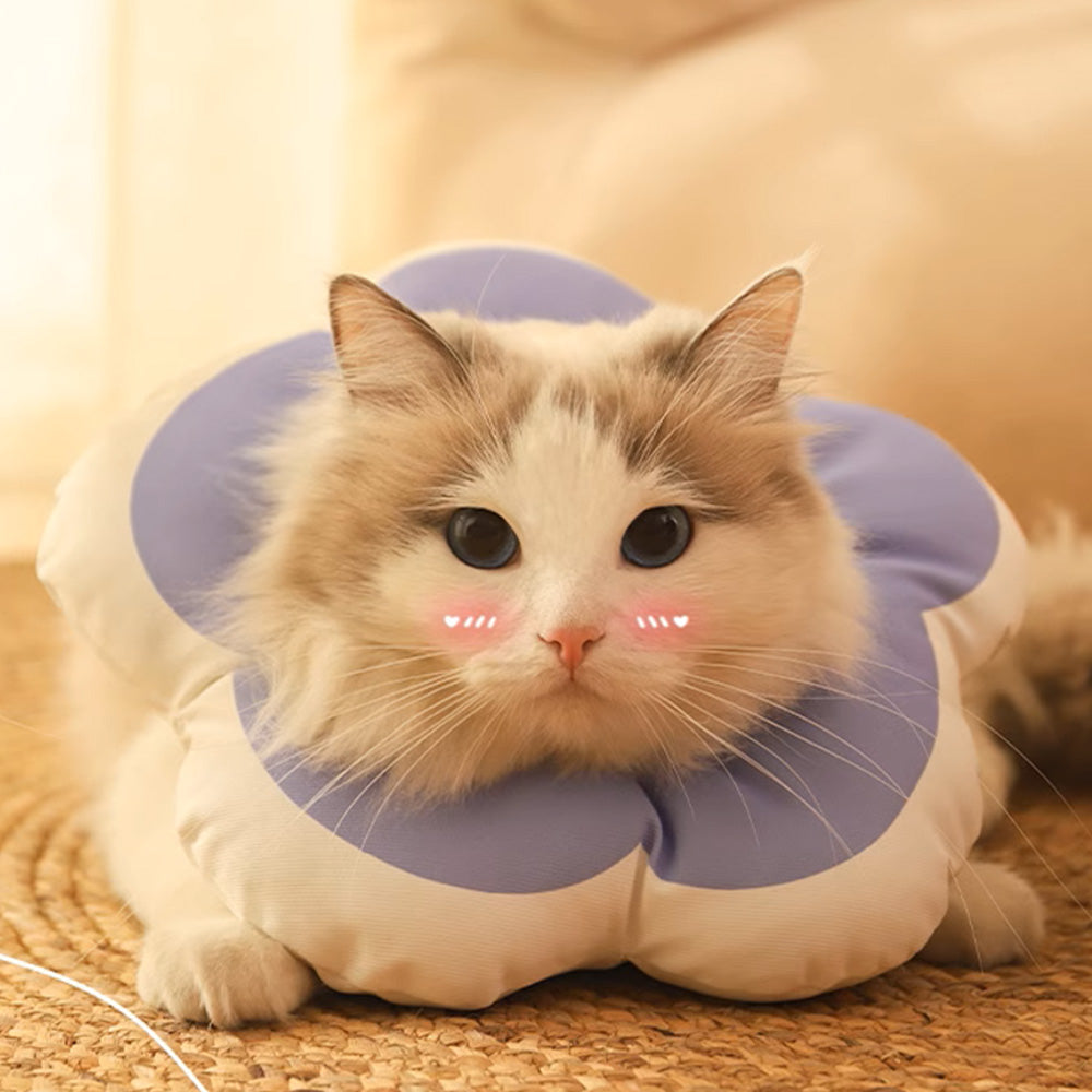 Cute Flower Cat Cone Collar Anti-Bite Lick Wound Healing Protective Neck Collar