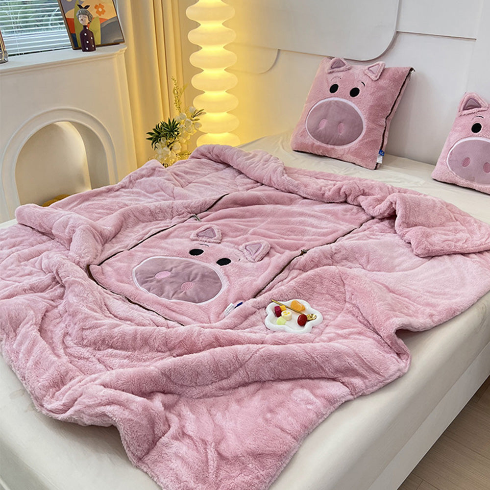 Pillow Blanket Throws Back Support Cushion
