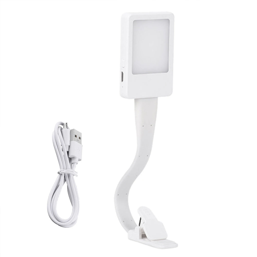 LED Book Reading Light Lamp USB Rechargeable Flexible Clip On Bed Desk Table