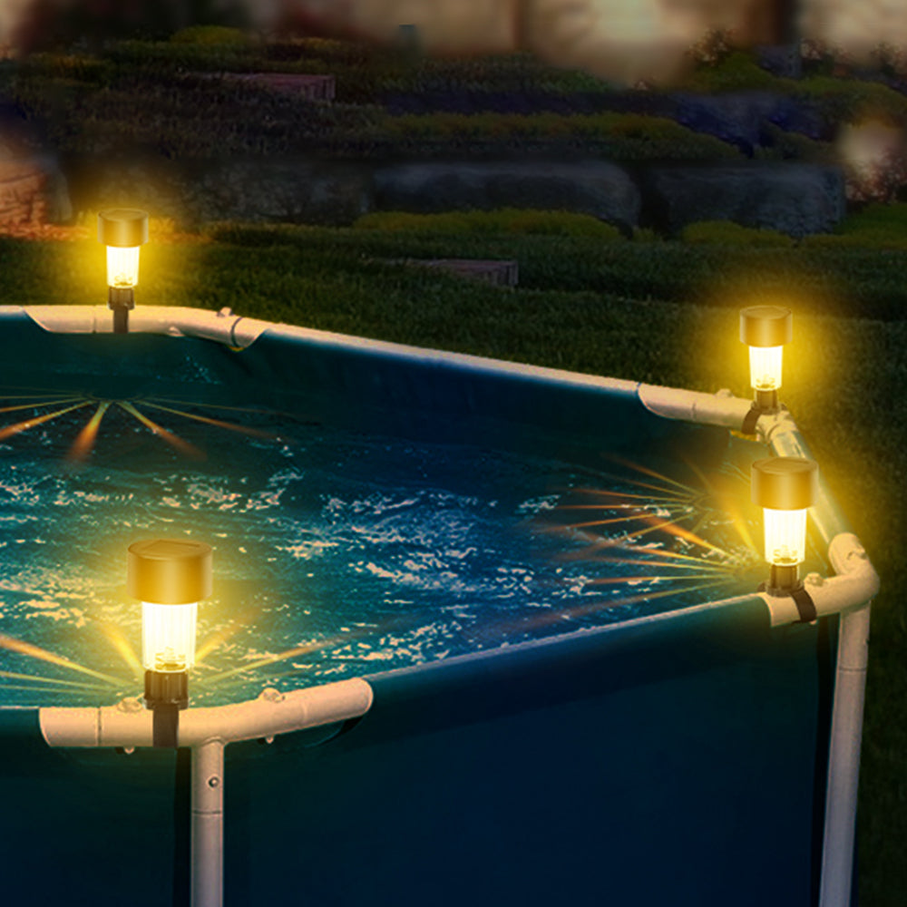 6 Pack Solar Water-Resistant Outdoor Swimming Pool Fence Light