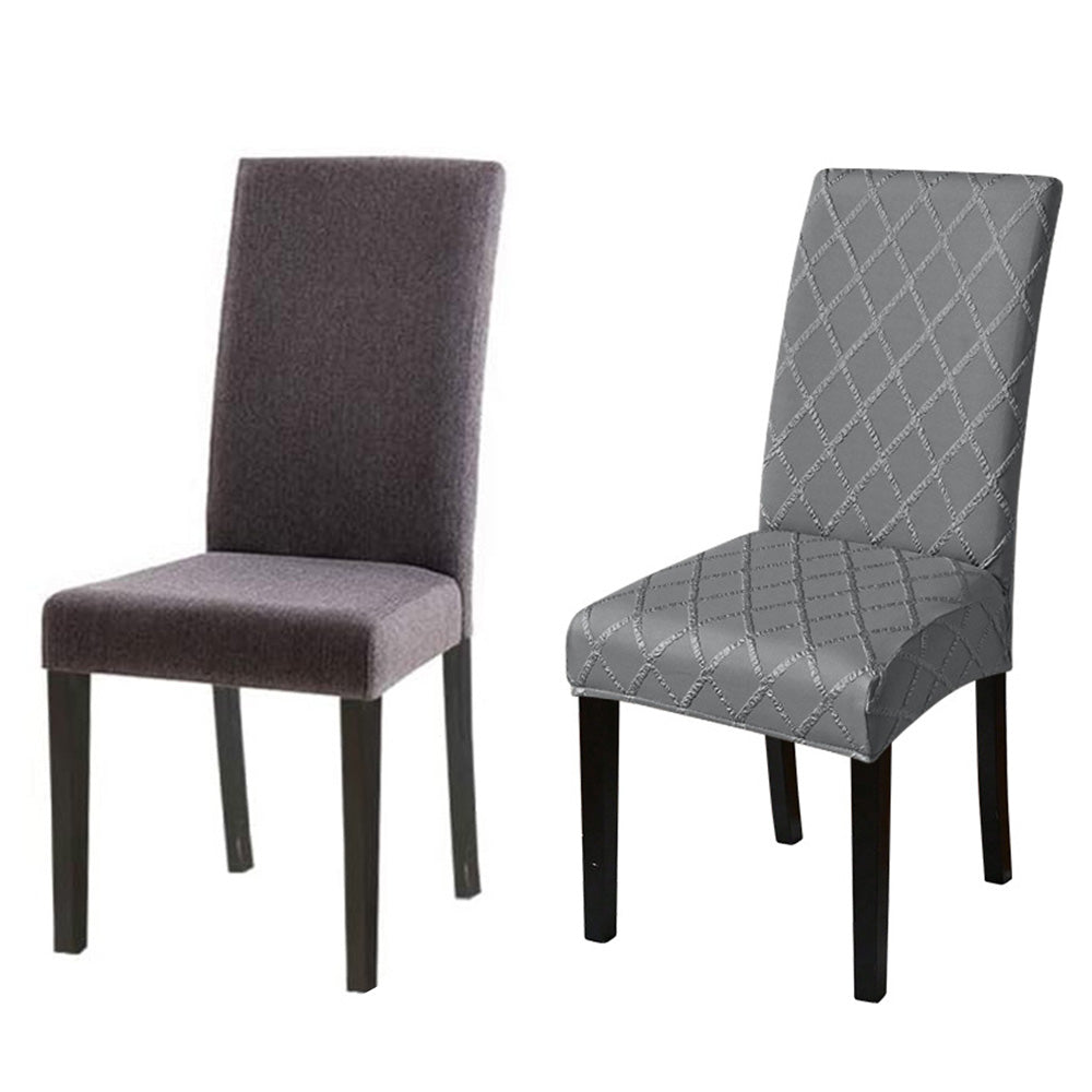 2Pcs Dining Chair Covers Stretch Seat Cover Slipcovers Washable Banquet Wedding Party-Grey