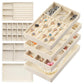 4pcs Stackable Jewelry Organizer Boxes Set for Earrings Rings Necklaces Bracelets
