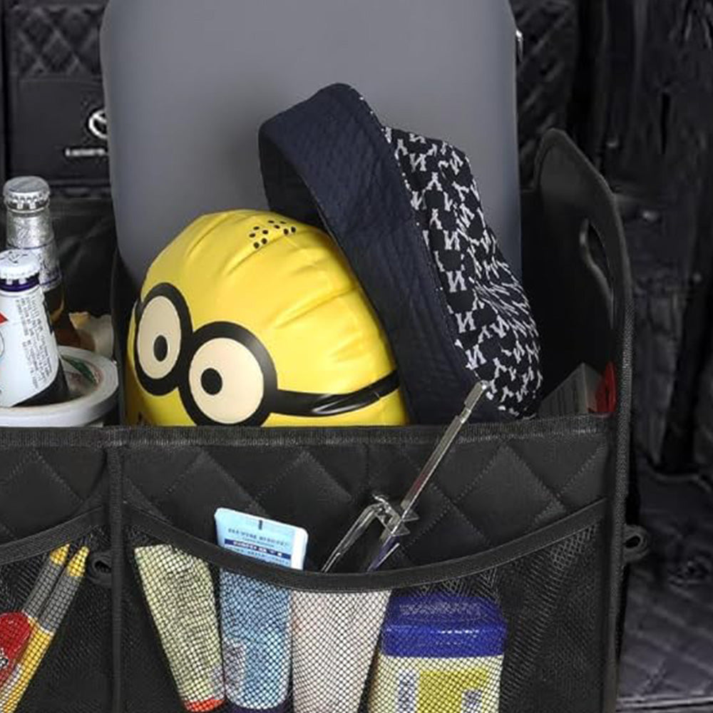 Collapsible Car Trunk Organizer with 6 Pockets Reinforced Handles