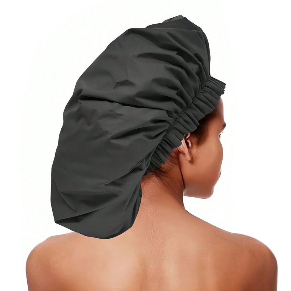 2 Pack Extra Large Waterproof Reusable PEVA Shower Caps for Long Hair
