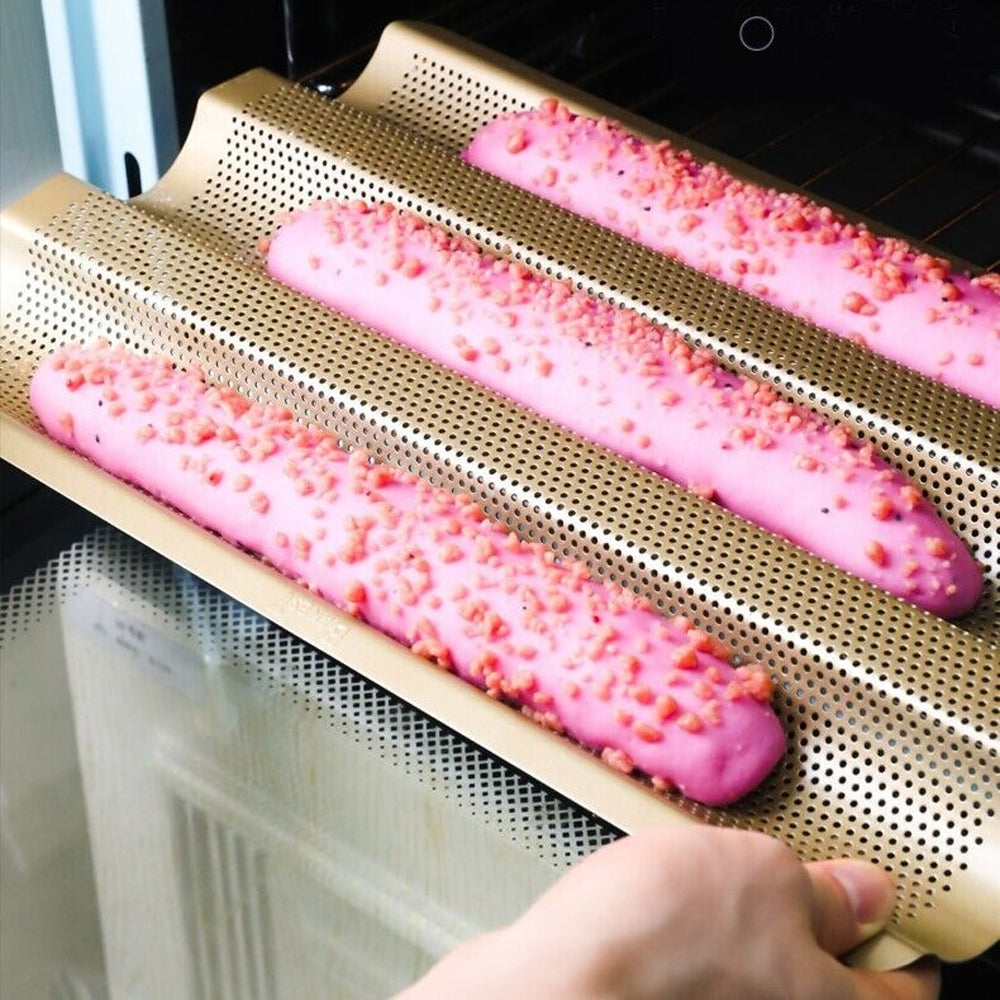 2Pcs Non-Stick Baguette Baking Tray Baking Mold