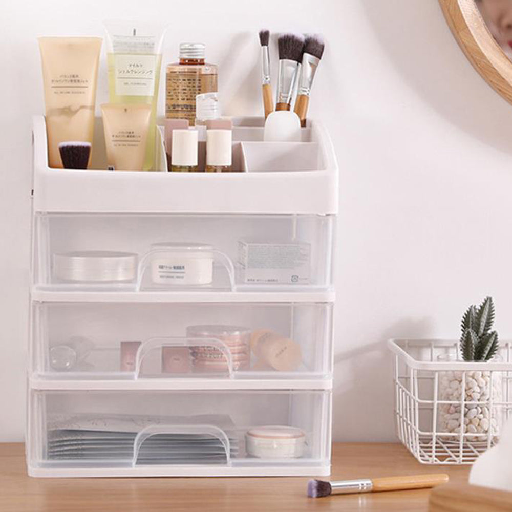 Clear 3 Tiers Cosmetic Storage Drawers