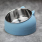 400ml Stainless Steel Tilted Pet Bowl Non-Slip Raised Feeder for Cats and Dogs