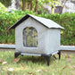 Cat House Indoor Outdoor Water Resistant Insulated Shelter for Small to Medium Cats-Grey