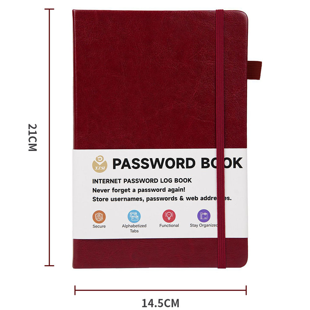 Password Keeper Book with A to Z Alphabet Tabs and Elastic Closure