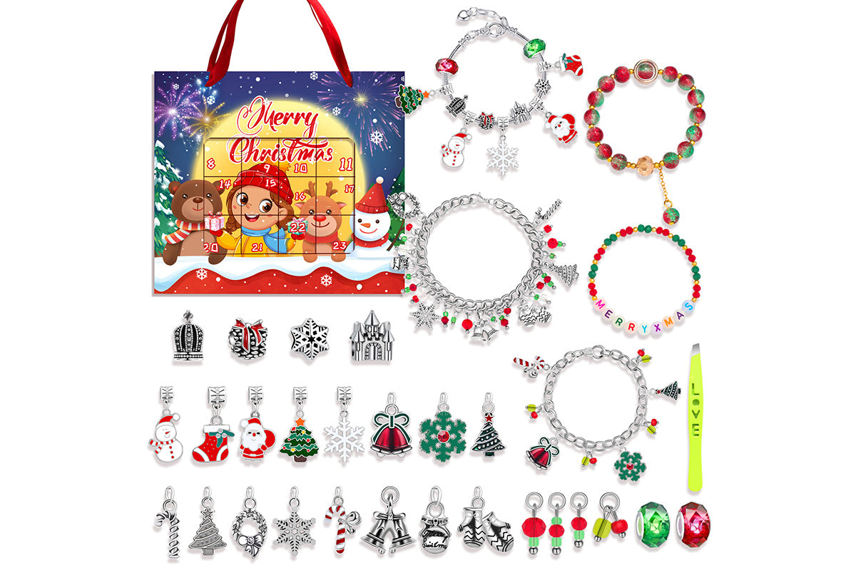 2025 Christmas Advent Calendar Bracelet Blind Box Kit DIY Charm Bracelets Gift