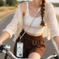 Adjustable Phone Lanyard Crossbody Strap Round Flat Braided for Women Men