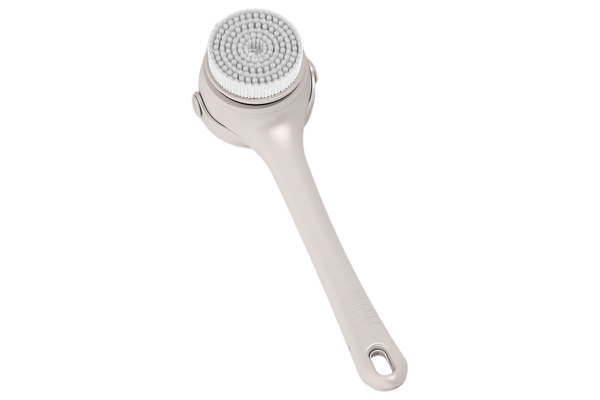 Electric Body Back Scrubber for Shower Dual Handle Bath Brush for Exfoliating Massage