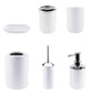 6 Piece Bathroom Accessories Set Soap Dish Soap Dispenser Toothbrush Holder Toilet Brush Trash Bin