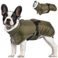 Winter Dog Coat-Waterproof Cold Weather Jacket for Small Large Breeds-Green