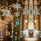 18Pcs Hanging Acrylic Christmas Snowflake Icicle Drop Ornaments for Xmas Tree