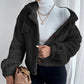 Women Winter Long Sleeve Fleece Jacket Cropped Coats Outerwear