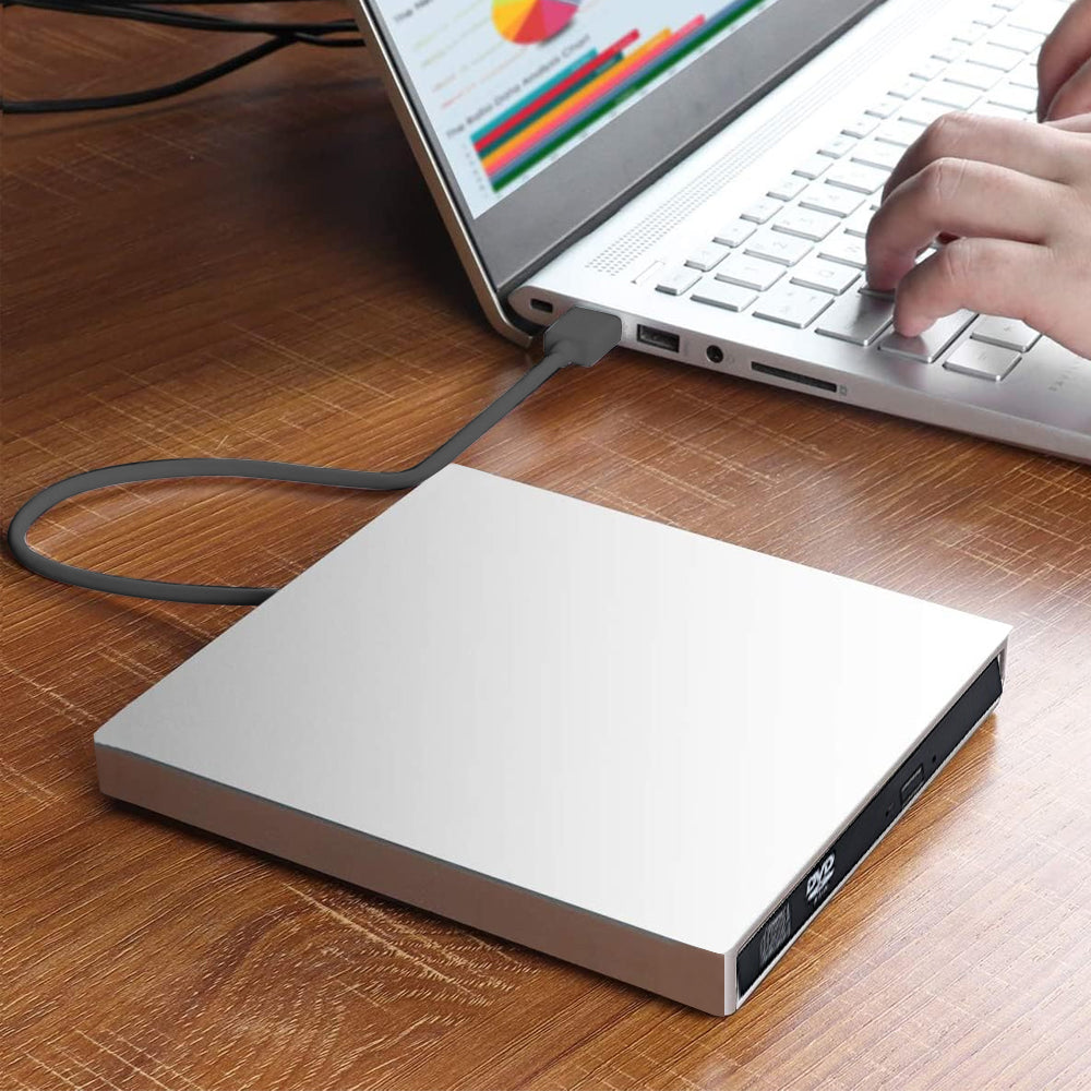 2Pcs USB 2.0 Slim Portable External CD-RW Drive Writer Player