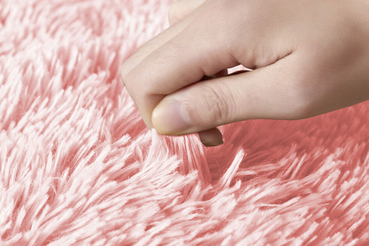 Non Slip Shaggy Bath Mat Ultra Soft Thick Fluffy Pile Non Slip Bath Rug-Pink