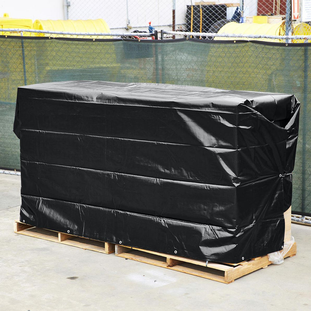Black Tarpaulin Waterproof Furniture Caravan Cover