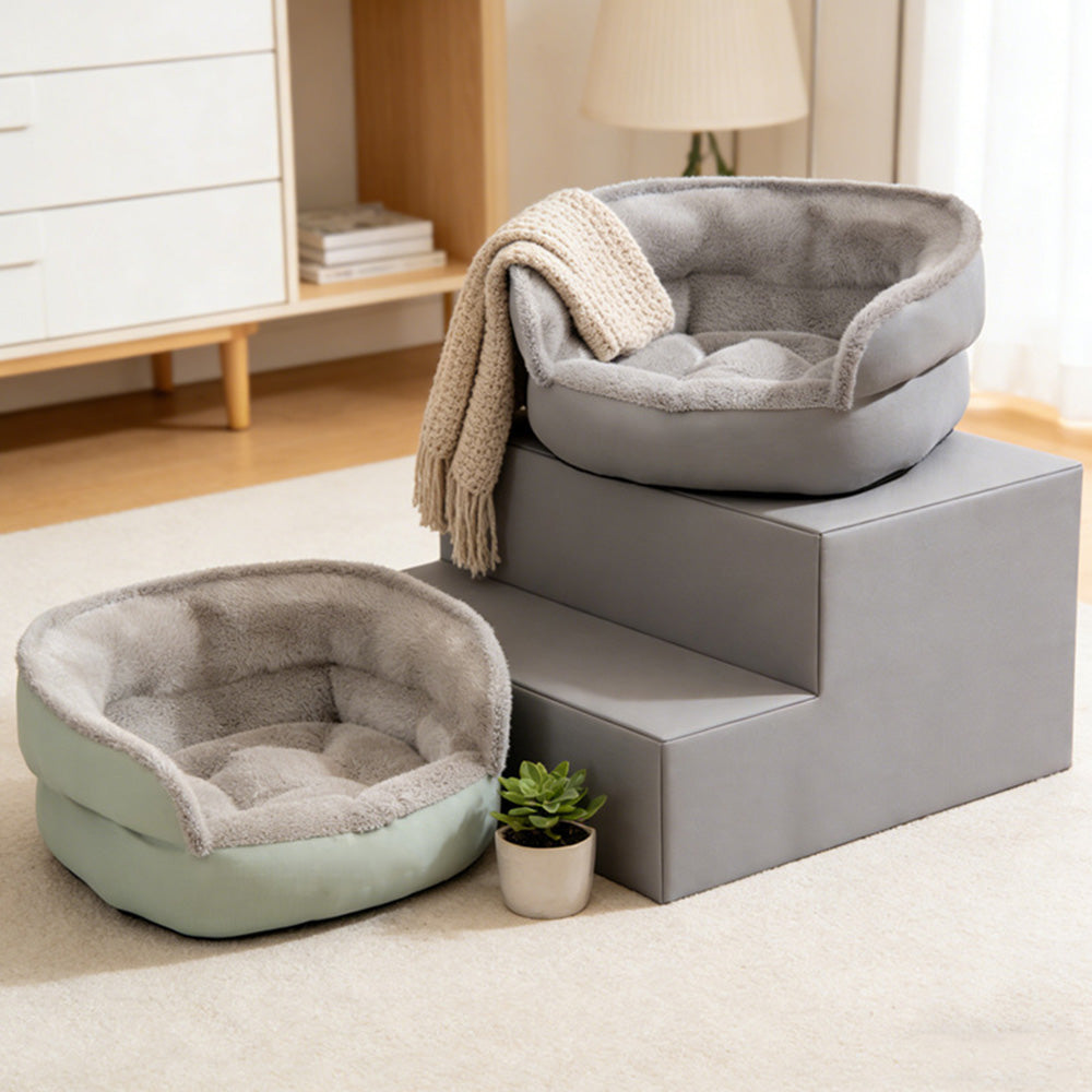 Soft Dog Bed for Indoor Anti Slip Pet Bed for Small Medium Dog Cat-Grey