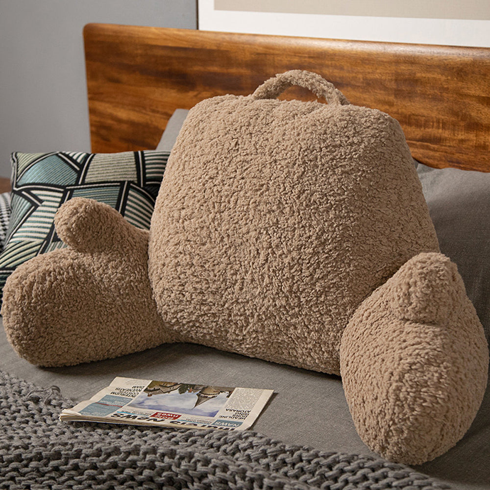 Fluffy Backrest Reading Pillow Neck Lumbar Support Chair Cushion with Arms