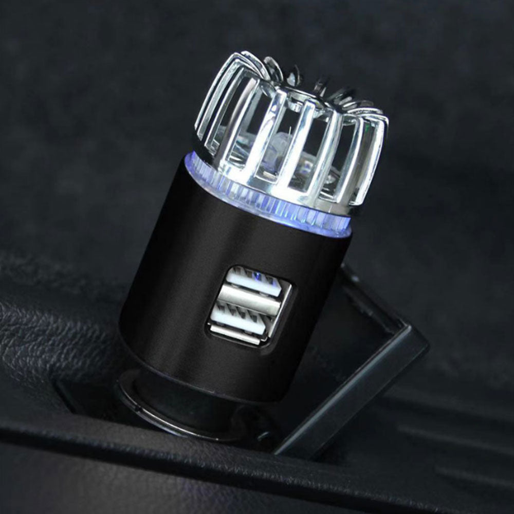 Car Air Purifier Dual USB Ports Car Air Freshener Portable Ionizer