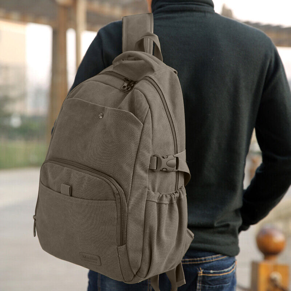 Large Capacity Canvas Backpack Laptop Notebook School Travel Backpack