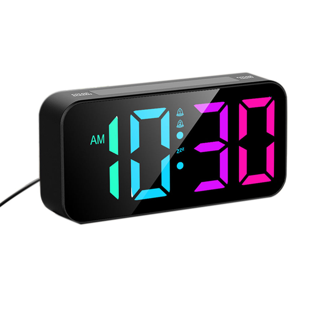 Super Loud RGB Digital Alarm Clock for Heavy Sleepers with Night Light for Bedrooms
