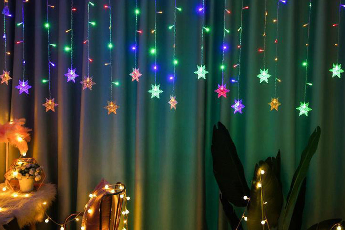 4m Curtain String Lights Waterproof Christmas Window Lights for Party Decorations