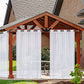 4Pcs White Outdoor Sheer Curtains for Patio Water-Resistant