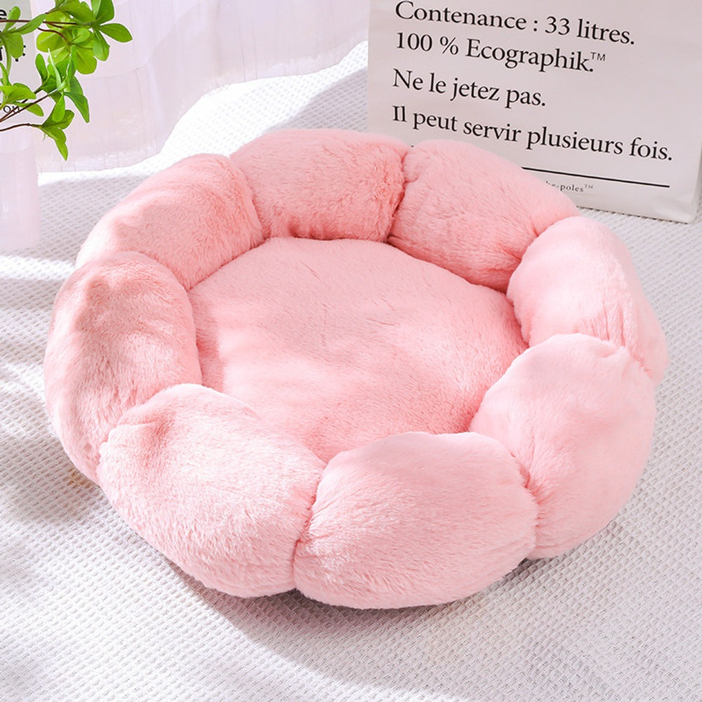 Flower Shape Pet Bed Cat Beds Dog Bed Cats Calming Pet Beds Round Dog Bed-Pink