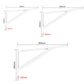 2Pcs Mild Steel Shelf Bracket Reinforced Heavy Duty Floating Shelves-White