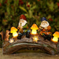 2Pcs Resin Garden Gnome Ornament Solar Light