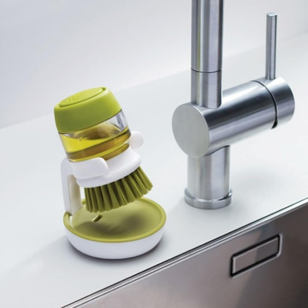 Dish Scrub Brush with Soap Dispenser Palm Scrub Washing Brush Pressing Cleaner