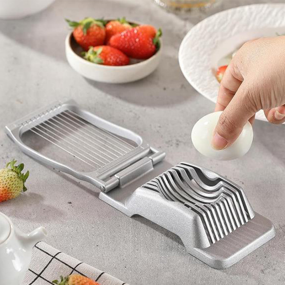 2Pcs Stainless Steel Hard Boiled Egg Slicer