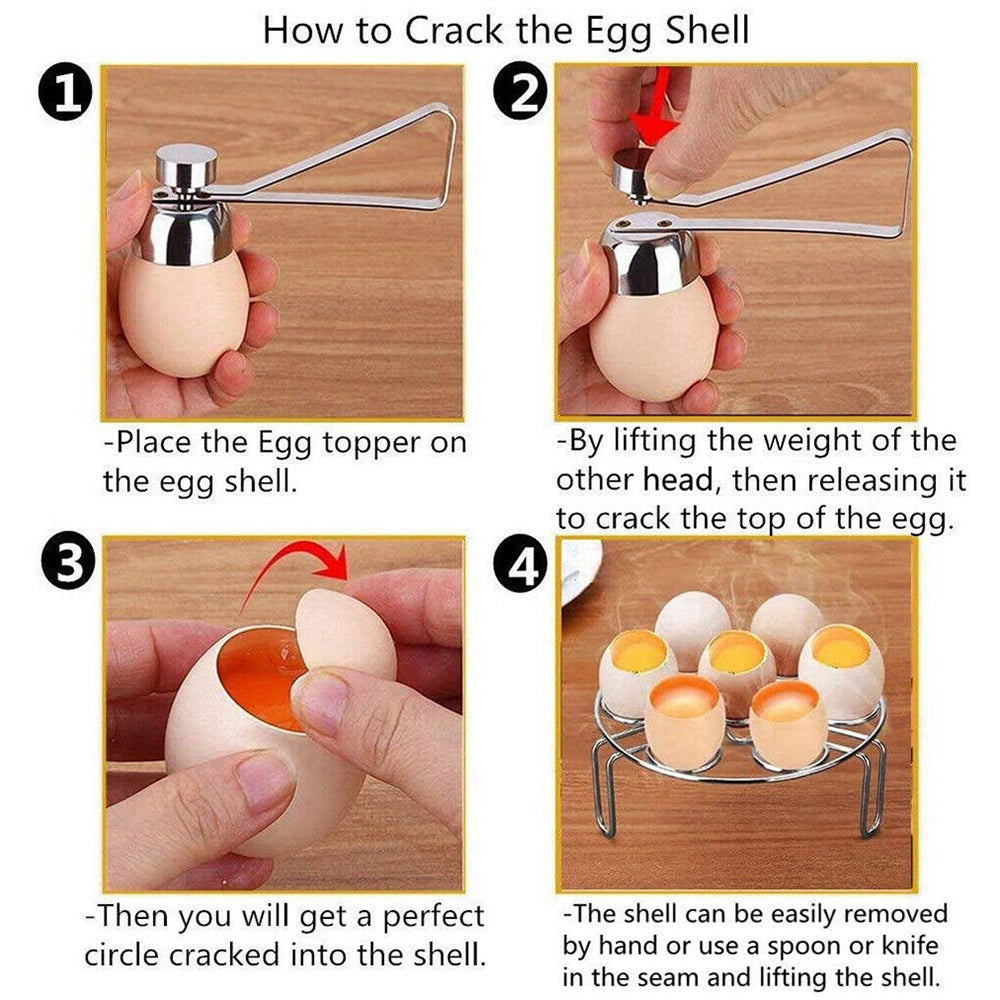 2Pcs Stainless Steel Egg Shell Knock Opener