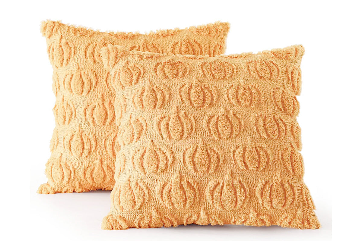 Fall Pillow Covers Halloween Pumpkins Faux Fur Pillowcase for Chair Sofa-Brown