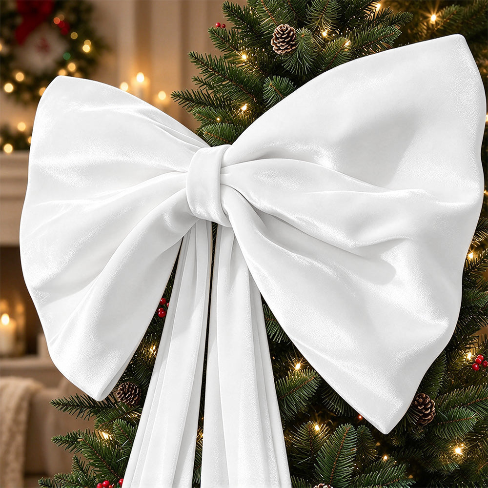 40x230cm Oversized Velvet Christmas Tree Bow with Long Streamers