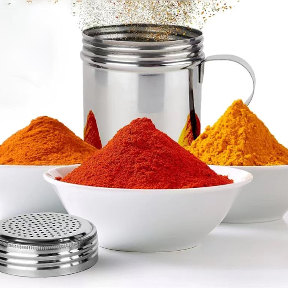 304 Stainless Steel Shaker Spice Bottle with Lid and Handle for Salt Candy And Pepper