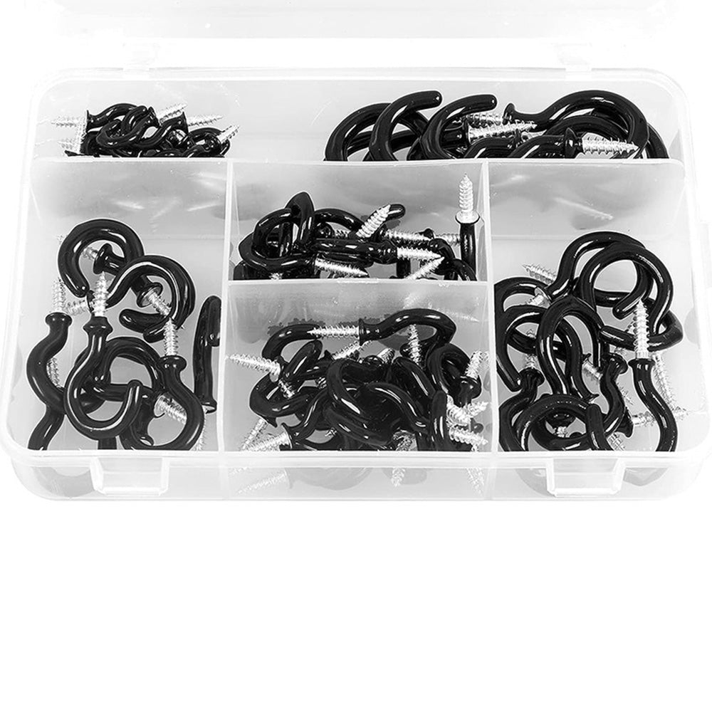 90 PCS Ceiling Hooks with 1 Storage Box Durable Wall Hooks for Hanging Cups Plant Tools