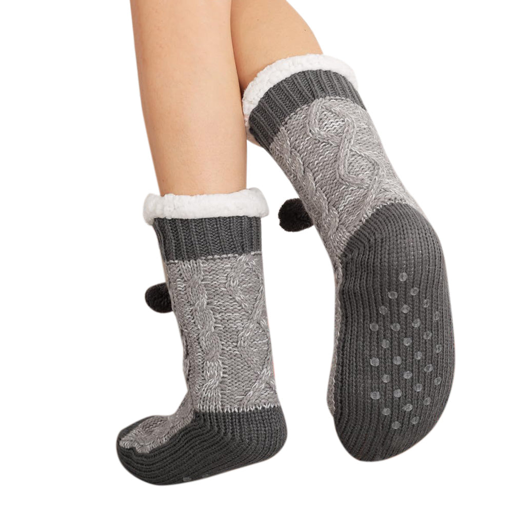 Womens Slipper Fuzzy Grips Socks Fluffy Winter Warm Thick Thermal Cozy Plush Non Slip Cabin Soft Fleece Socks