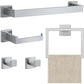 5Pcs Bathroom Towel Bar Set Stainless Steel 40cm Wall Mounted Towel Racks