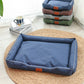 Square Raised Edge Oxford Fabric Sofa Pet Bed for Cats and Dogs-Navy